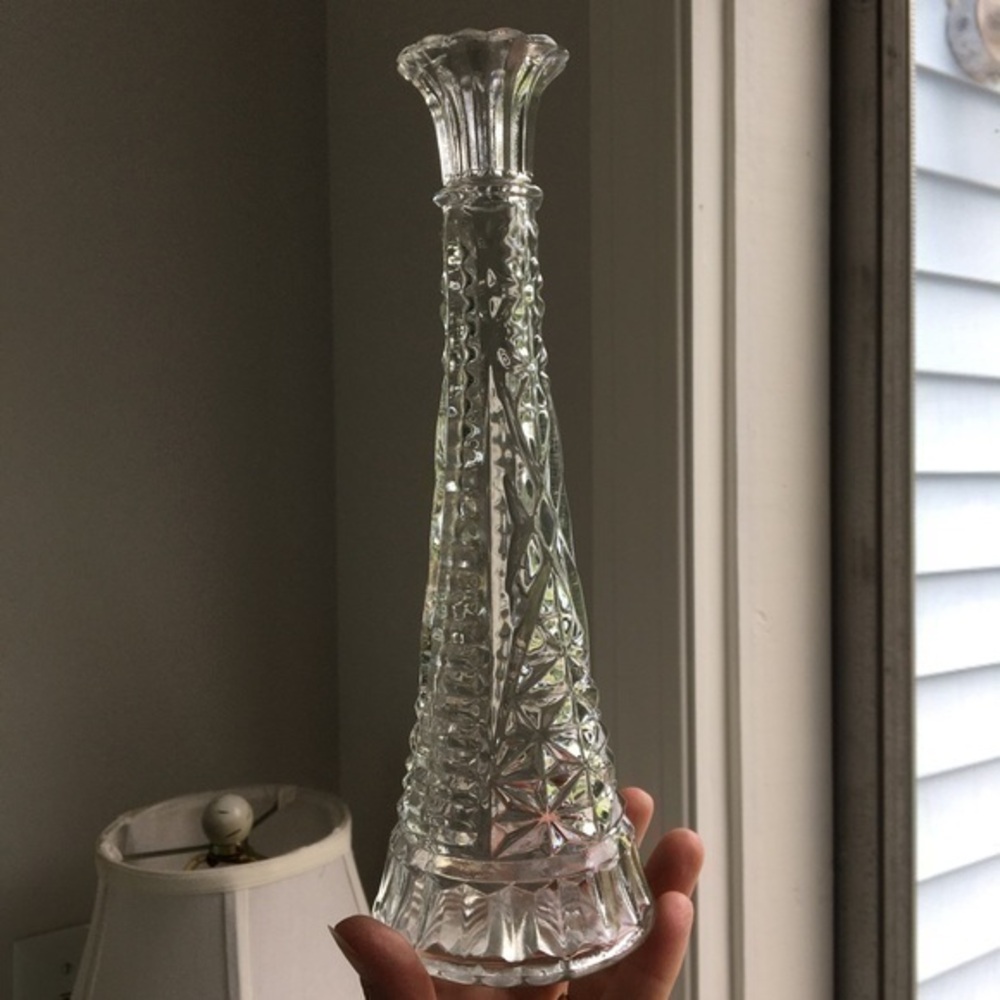 Vintage Anchor Hocking Clear Glass 9” Bud Vase